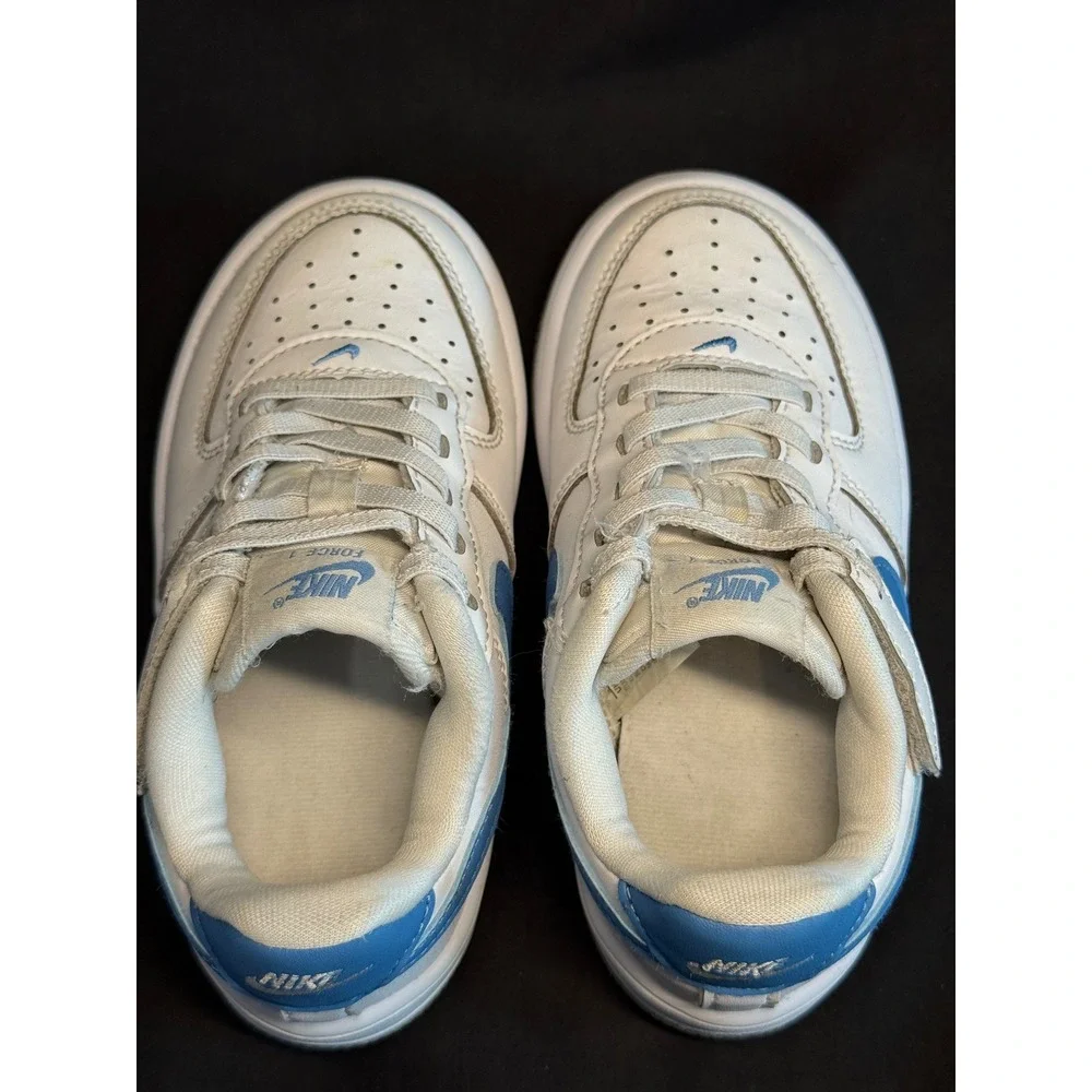 Nike Air‎ Force 1 EasyOn Kids 10C White Blue Gum FN0237-115 Hook Loop